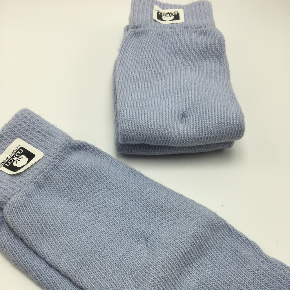 Girls leg warmers cotton light blue 12" New